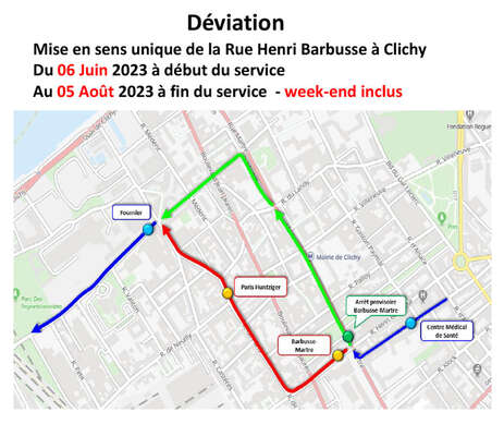 Plan de déviation TUC jaune 