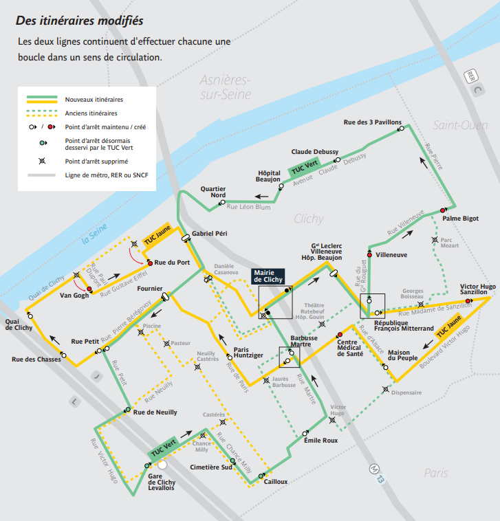 Modification des itinéraires TUC Est et TUC Ouest juillet 2022