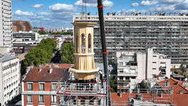 Réinstallation du campanile de l'Hôtel de Ville