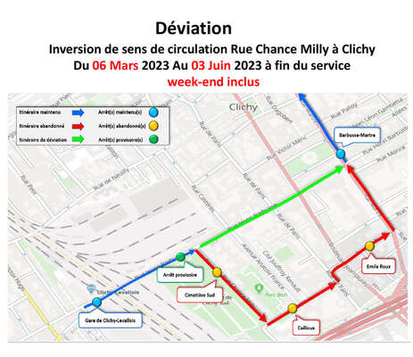Plan de déviation TUC vert